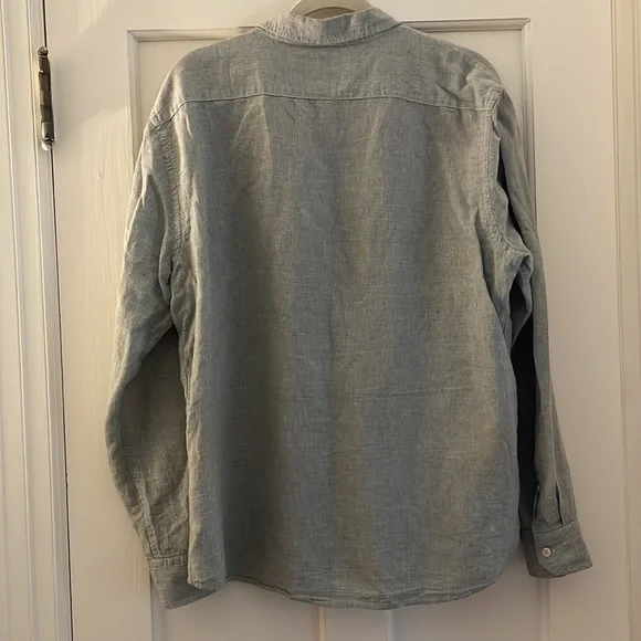 Men’s Banana Republic Linen Blend Grey Button Down Shirt | Size L - Picture 2 of 7
